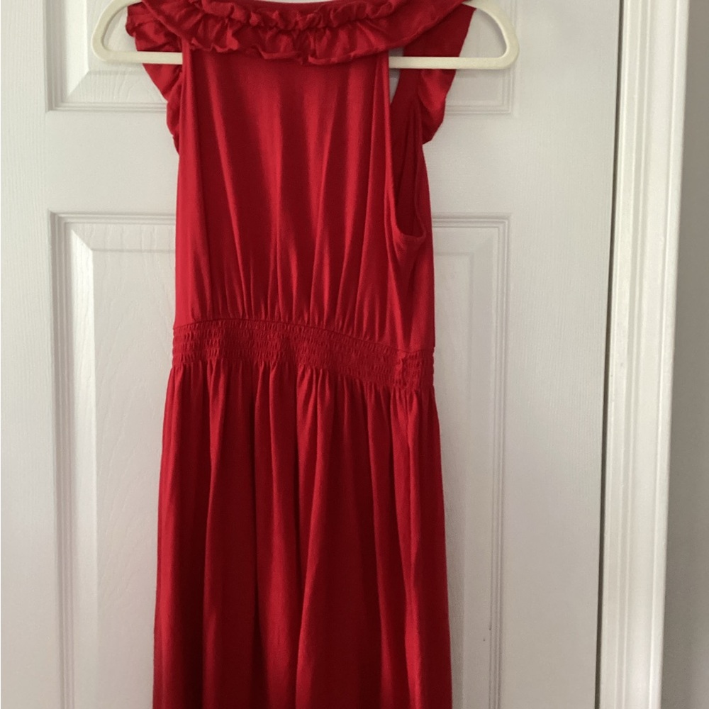 Express Red Ruffle Dress - Picture 2 of 4